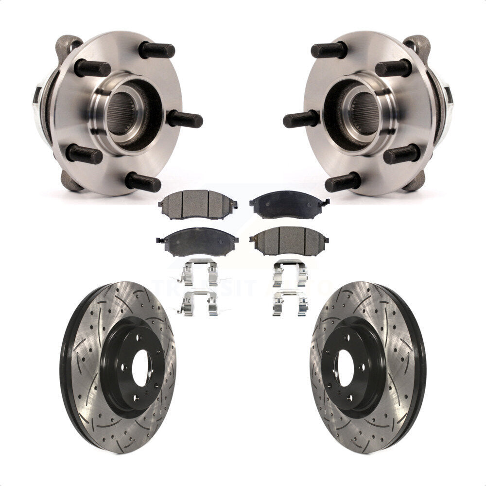 Kit de plaquettes de Rotor de frein, ensemble de roulements de moyeu avant, fente de perçage, pour Nissan Muran