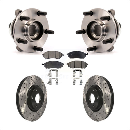 Kit de plaquettes de Rotor de frein, ensemble de roulements de moyeu avant, fente de perçage, pour Nissan Muran
