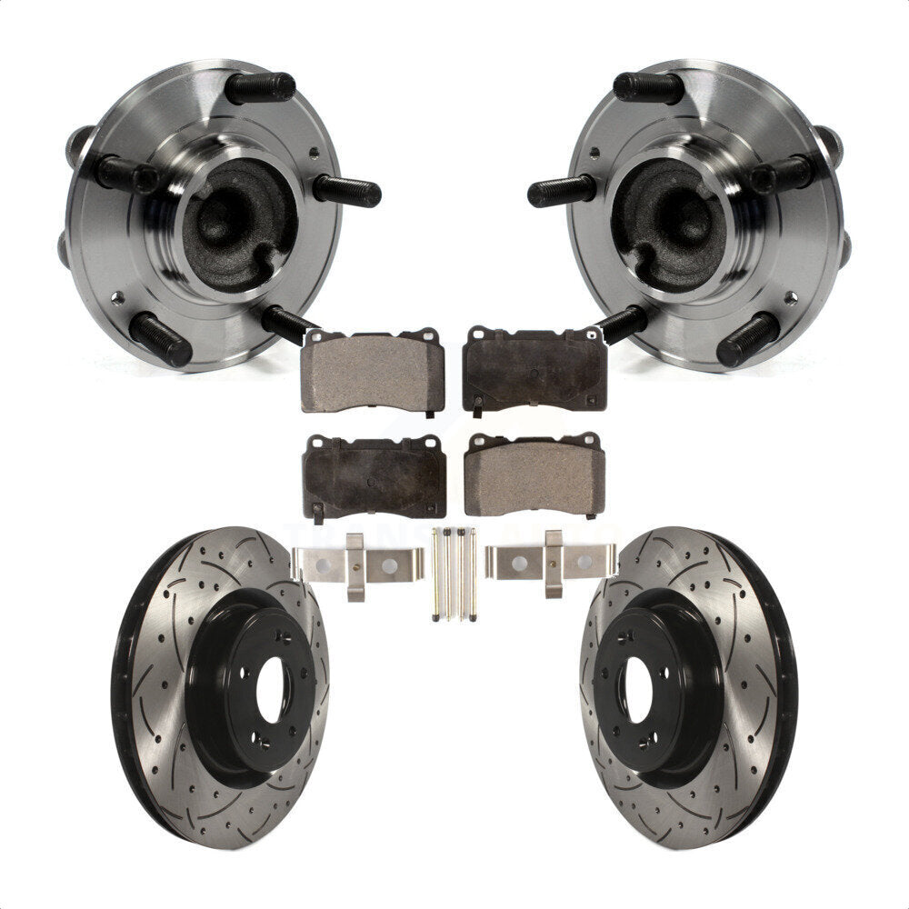 Kit de plaquettes de Rotor de frein, roulement de moyeu avant, fente de perçage, pour Hyundai Genesis Coup