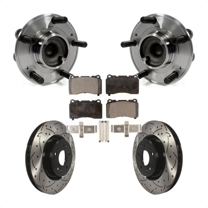 Kit de plaquettes de Rotor de frein, roulement de moyeu avant, fente de perçage, pour Hyundai Genesis Coup