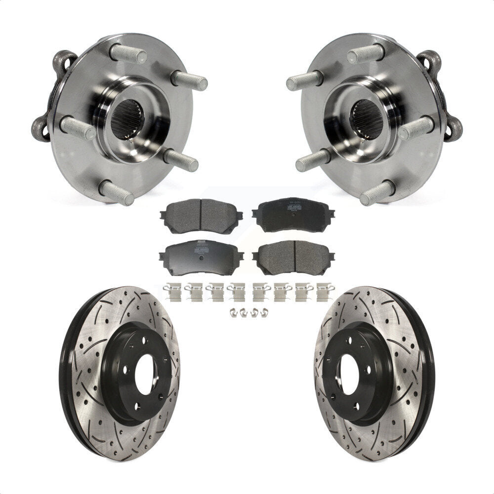 Kit de rotor et de plaquettes de frein à fente percée, ensemble de roulement de moyeu avant pour Mazda