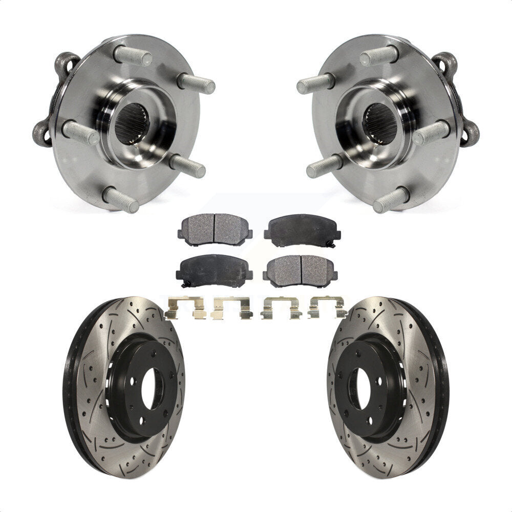 Ensemble de roulement de moyeu avant, fente de perçage revêtue, Kit de plaquettes de Rotor de frein pour Mazda CX-