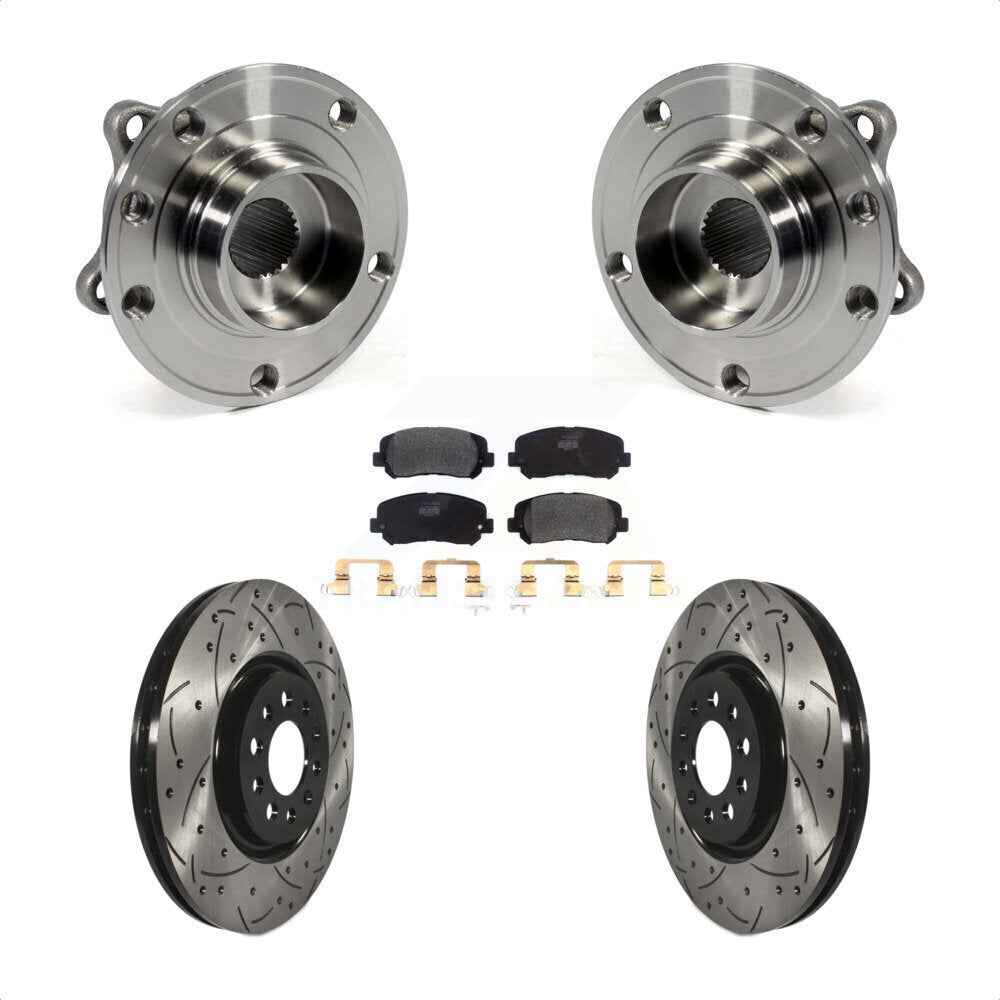 Kit de plaquettes de Rotor de frein, ensemble de roulements de moyeu avant, fente de perçage, pour Chrysler 20