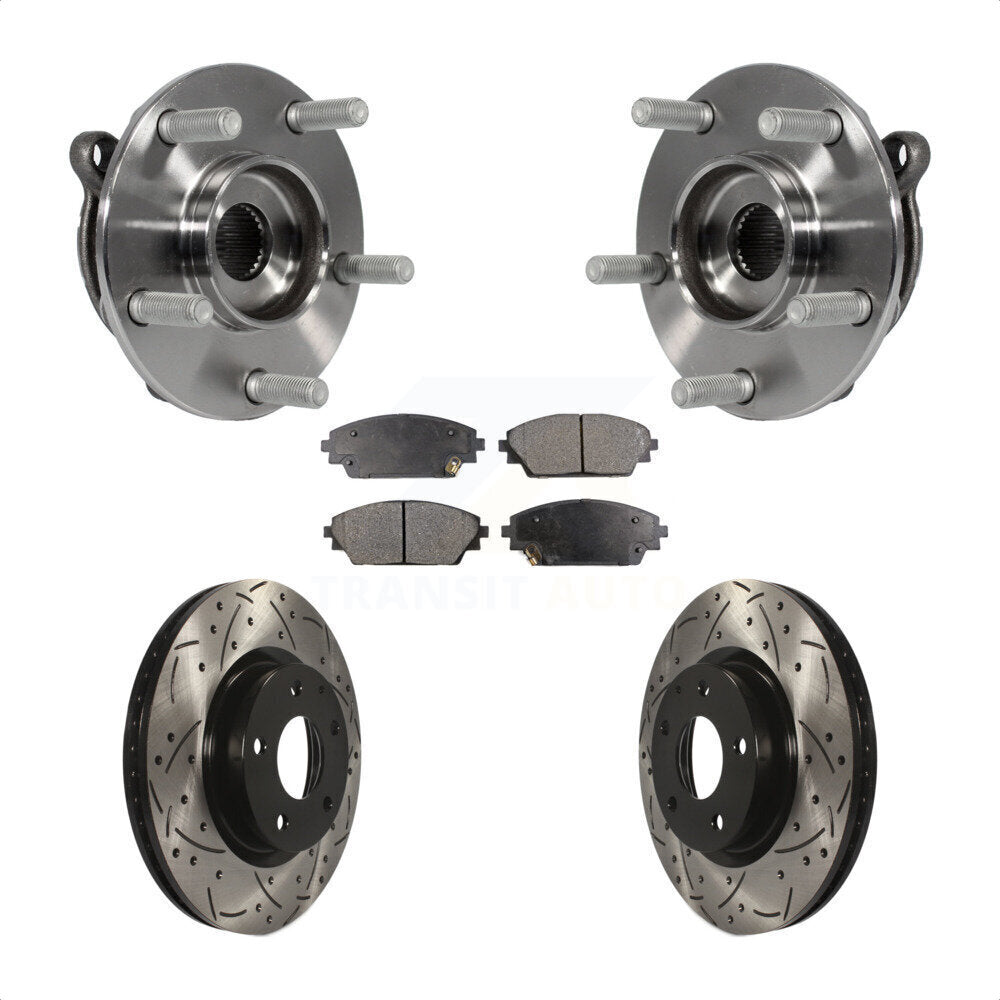 Kit de plaquettes de Rotor de frein, ensemble de roulements de moyeu avant, fente de perçage, pour Mazda 3 CX-3 Spor