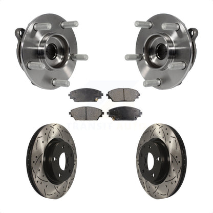 Kit de plaquettes de Rotor de frein, ensemble de roulements de moyeu avant, fente de perçage, pour Mazda 3 CX-3 Spor