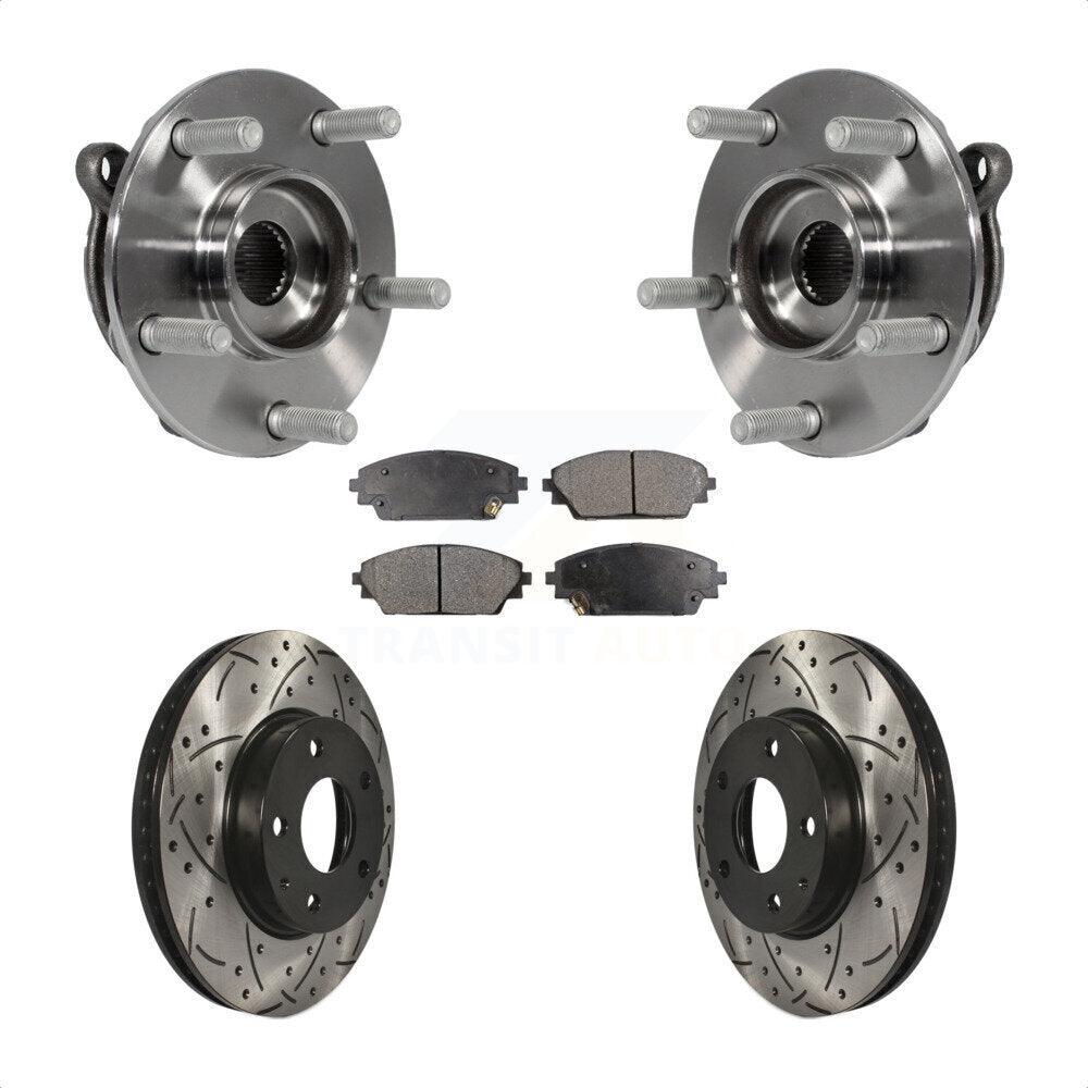 Kit de plaquettes de Rotor de frein, ensemble de roulements de moyeu avant, fente de perçage, pour Mazda 3 CX-3 Spor