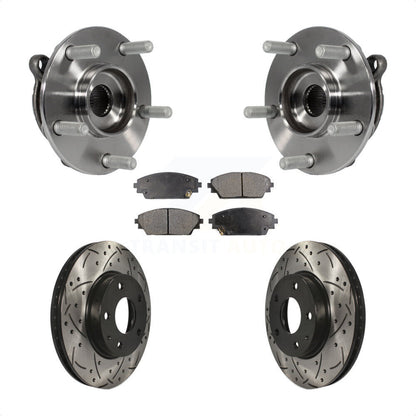 Kit de plaquettes de Rotor de frein, ensemble de roulements de moyeu avant, fente de perçage, pour Mazda 3 CX-3 Spor