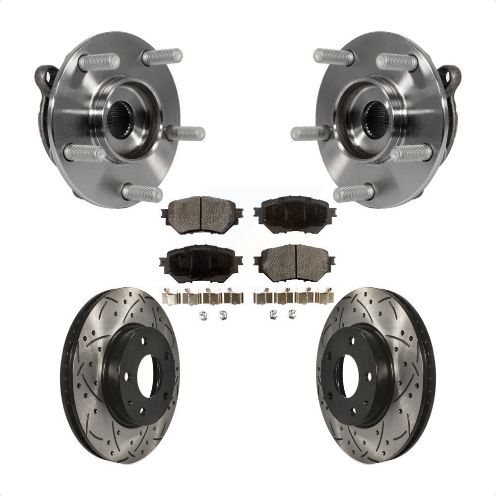 Kit de plaquettes de Rotor de frein, ensemble de roulements de moyeu avant, fente de perçage, pour Mazda 3 Spor