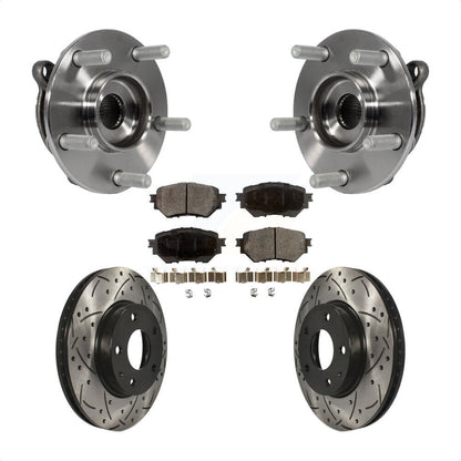 Kit de plaquettes de Rotor de frein, ensemble de roulements de moyeu avant, fente de perçage, pour Mazda 3 Spor