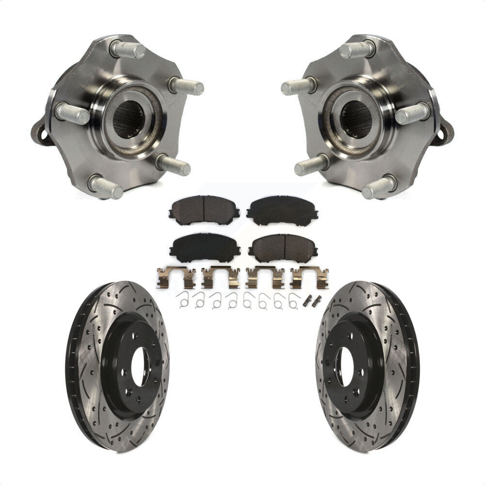 Kit de plaquettes de Rotor de frein, roulement de moyeu avant, fente de perçage, pour Nissan Rogue Sport Qashqa