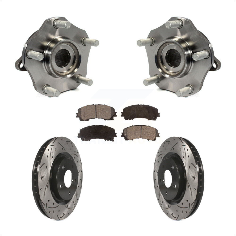 Kit de plaquettes de Rotor de frein, ensemble de roulements de moyeu avant, fente de perçage, pour Nissan Rogu
