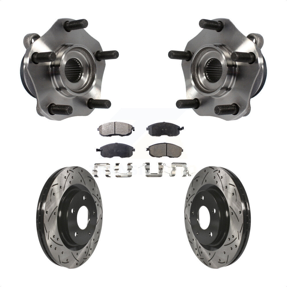 Kit de plaquettes de Rotor de frein, roulement de moyeu avant, fente de perçage, pour Nissan Sentra Turbocharge