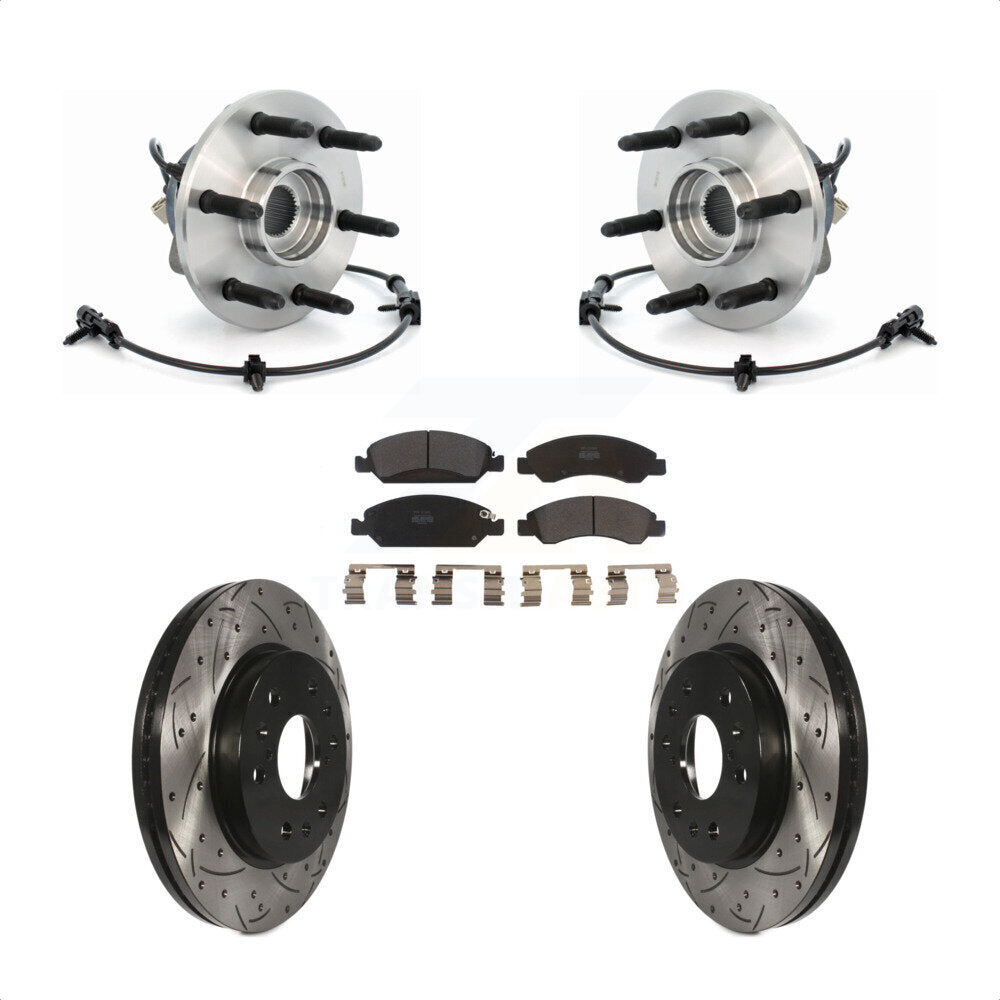 Kit de Rotor et de plaquettes de frein à fente percée, roulement de moyeu avant, pour Chevrolet GMC Silverad