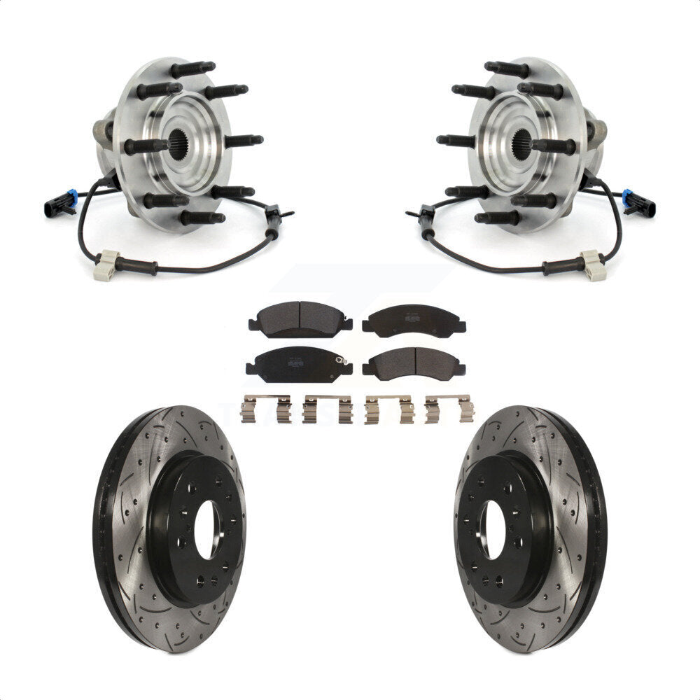 Kit de Rotor et de plaquettes de frein à fente percée, roulement de moyeu avant, pour Chevrolet GMC Silverad