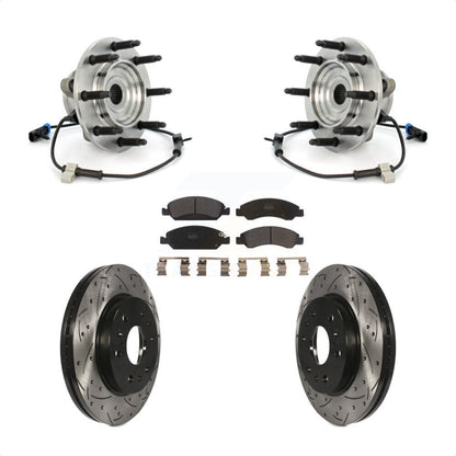 Kit de Rotor et de plaquettes de frein à fente percée, roulement de moyeu avant, pour Chevrolet GMC Silverad