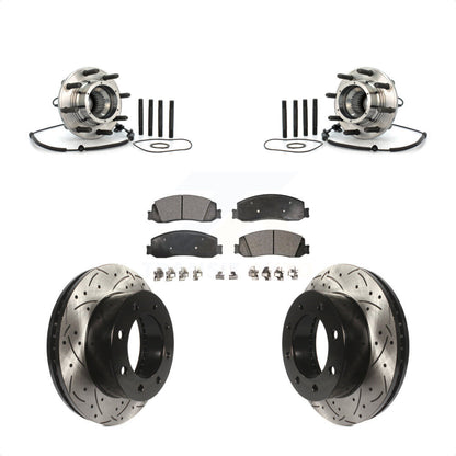 Kit de plaquettes de Rotor de frein, roulement de moyeu avant, fente percée, pour Ford F-350 Super Duty 4W