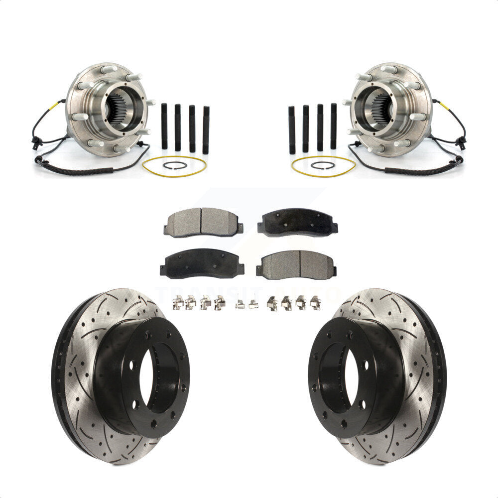 Kit de plaquettes de Rotor de frein, roulement de moyeu avant, fente de perçage, pour Ford F-250 Super Dut