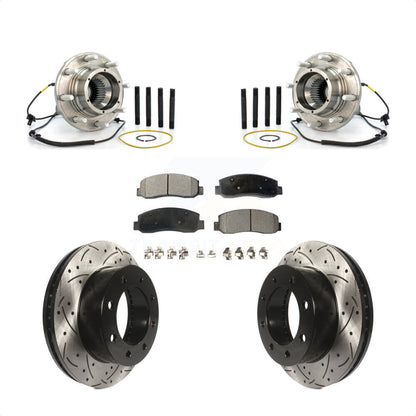Kit de plaquettes de Rotor de frein, roulement de moyeu avant, fente de perçage, pour Ford F-250 Super Dut