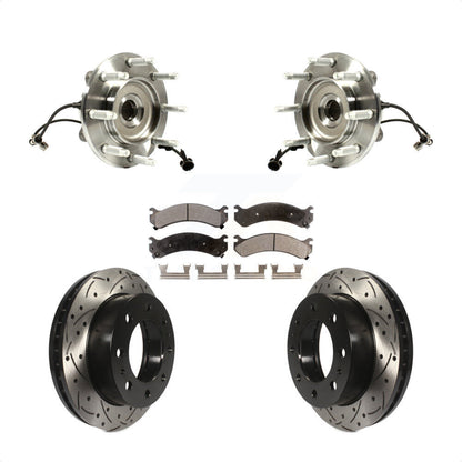 Kit de plaquettes de Rotor de frein, roulement de moyeu avant, fente percée, pour GMC Chevrolet Sierra 250