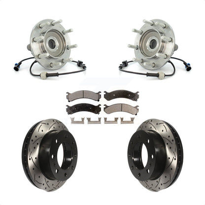 Kit de plaquettes de Rotor de frein, roulement de moyeu avant, fente percée, pour Chevrolet GMC Sierra 350