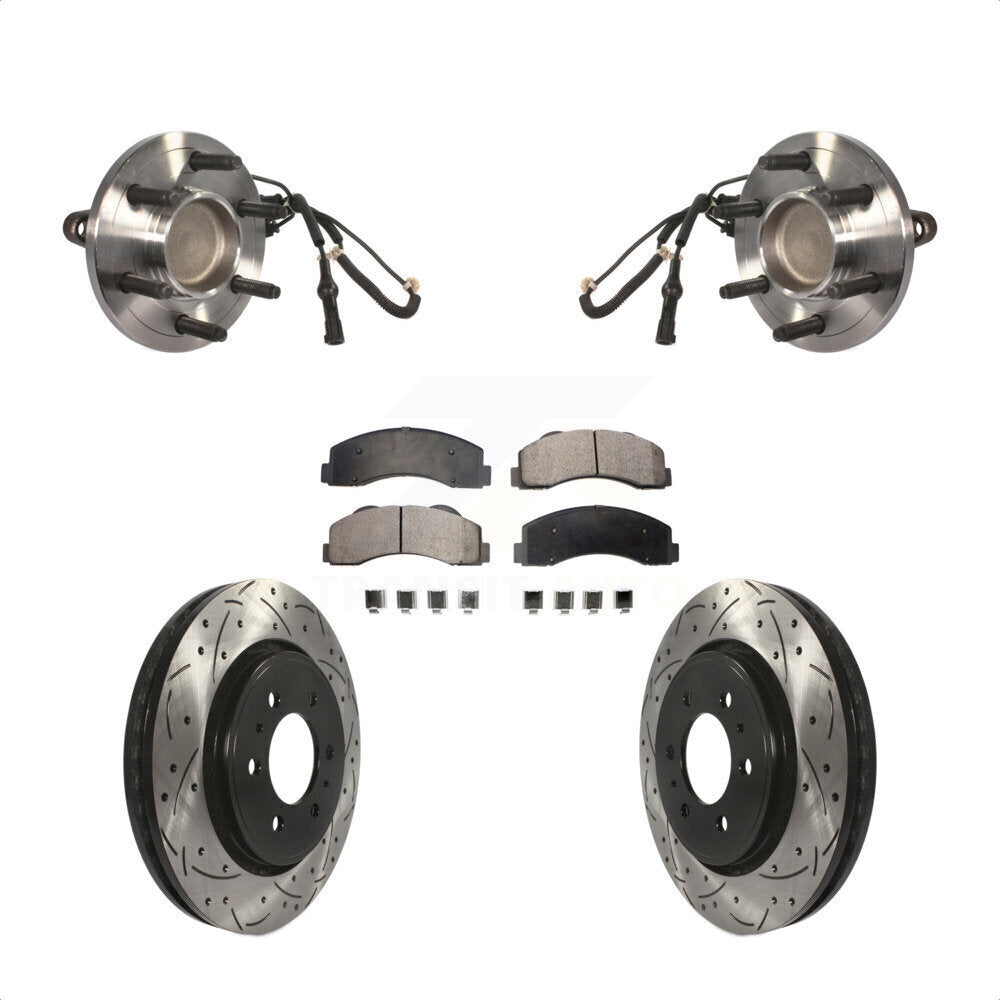 Kit de plaquettes de Rotor de frein, roulement de moyeu avant, fente de perçage, pour Ford Expedition Lincoln RW