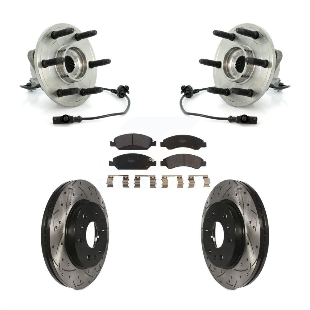 Kit de plaquettes de Rotor de frein, roulement de moyeu avant, fente percée, pour Chevrolet GMC Sierra 150