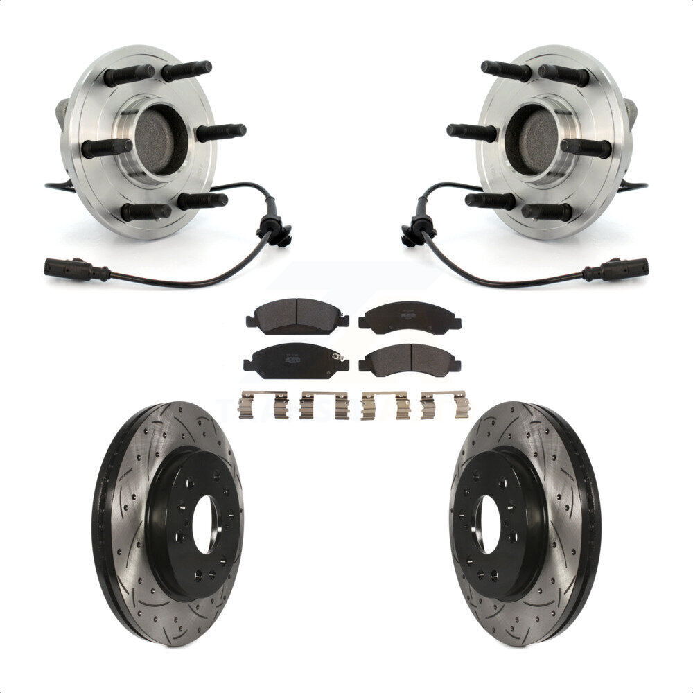 Kit de plaquettes de Rotor de frein, roulement de moyeu avant, fente percée, pour Chevrolet GMC Sierra 150