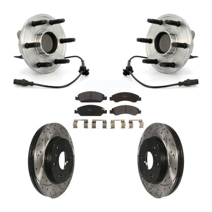 Kit de plaquettes de Rotor de frein, roulement de moyeu avant, fente percée, pour Chevrolet GMC Sierra 150