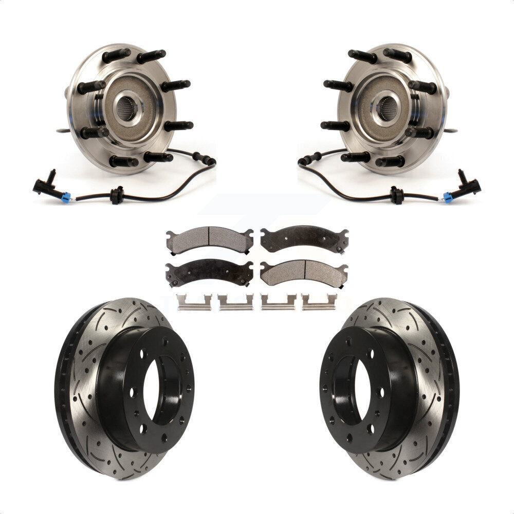 Kit de plaquettes de Rotor de frein, roulement de moyeu avant, fente percée, pour Chevrolet GMC Sierra 250