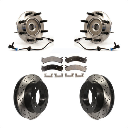 Kit de plaquettes de Rotor de frein, roulement de moyeu avant, fente percée, pour Chevrolet GMC Sierra 250