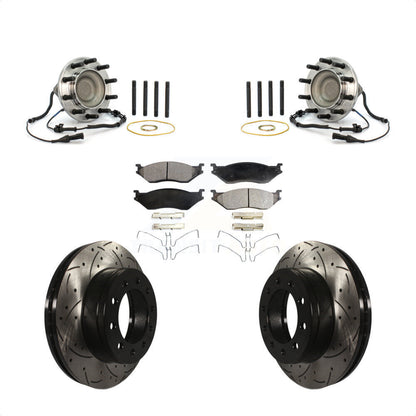 Kit de plaquettes de Rotor de frein, roulement de moyeu avant, fente de perçage, pour Ford F-550 Super Duty F-45