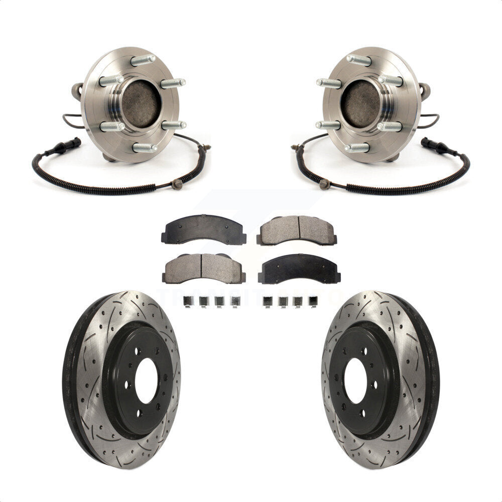 Kit de plaquettes de Rotor de frein avec roulement de moyeu avant, fente de perçage revêtue pour Ford F-150 RW 2010