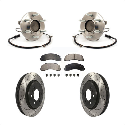 Kit de plaquettes de Rotor de frein avec roulement de moyeu avant, fente de perçage revêtue pour Ford F-150 RW 2010