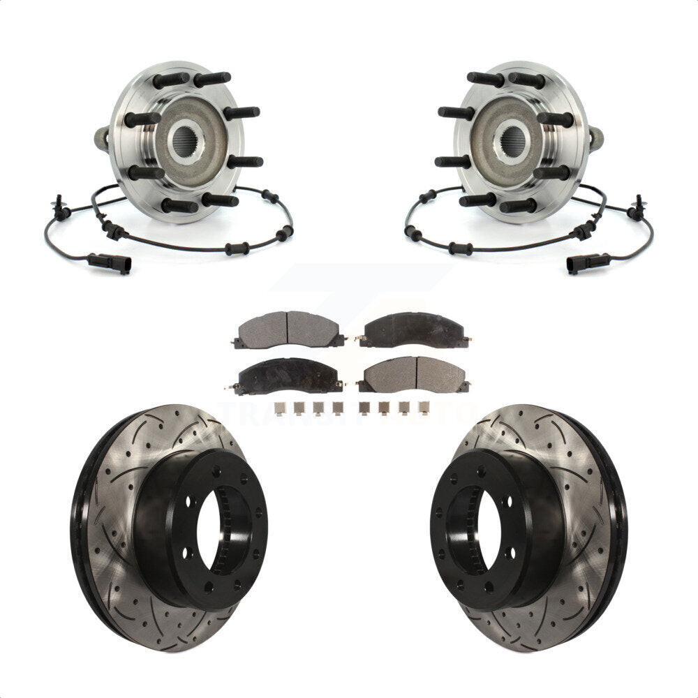 Kit de Rotor et de plaquettes de frein à fente percée, roulement de moyeu avant, pour Dodge Ram 2500 3500 4W