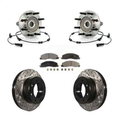 Kit de Rotor et de plaquettes de frein à fente percée, roulement de moyeu avant, pour Dodge Ram 2500 3500 4W