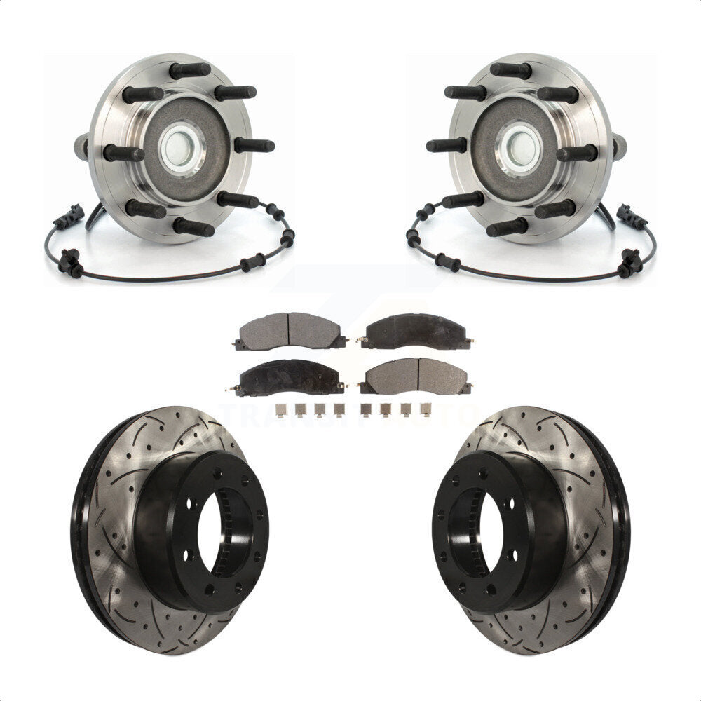 Kit de Rotor et de plaquettes de frein à fente percée, roulement de moyeu avant, pour Dodge Ram 2500 3500 RW