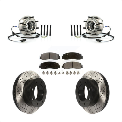 Kit de plaquettes de Rotor de frein, roulement de moyeu avant, fente de perçage, pour Ford F-350 Super Duty F-25