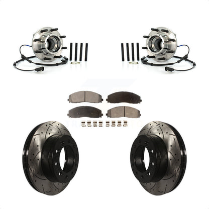 Kit de plaquettes de Rotor de frein, roulement de moyeu avant, fente percée, pour Ford F-250 Super Duty 4W