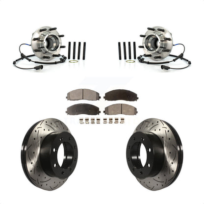 Kit de plaquettes de Rotor de frein, roulement de moyeu avant, fente de perçage, pour Ford F-250 Super Duty F-35