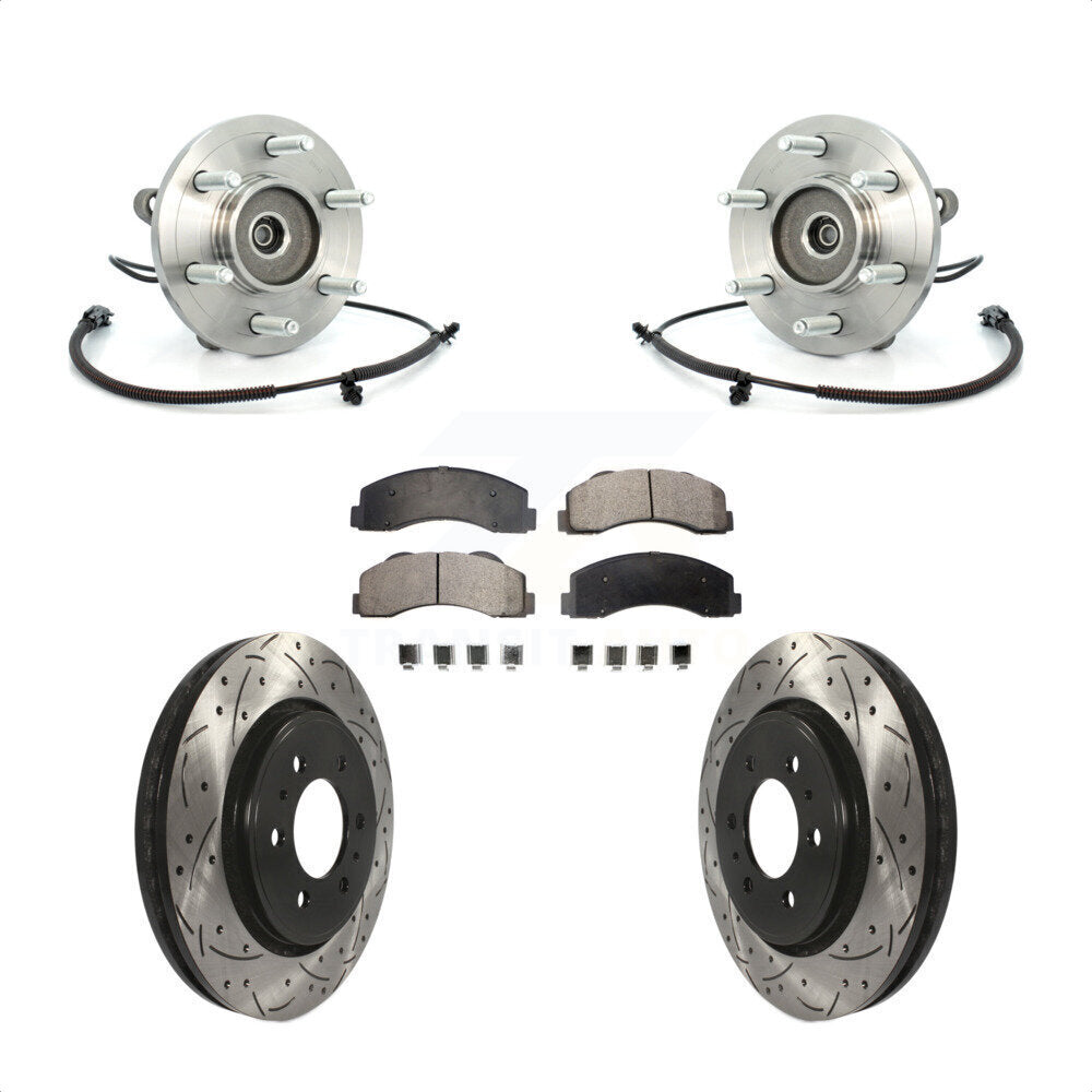 Kit de plaquettes de Rotor de frein, roulement de moyeu avant, fente de perçage, pour Ford F-150 Expeditio