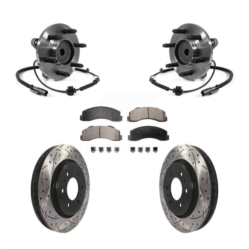 Kit de plaquettes de Rotor de frein, roulement de moyeu avant, fente percée, pour Ford F-150 Expedition RW