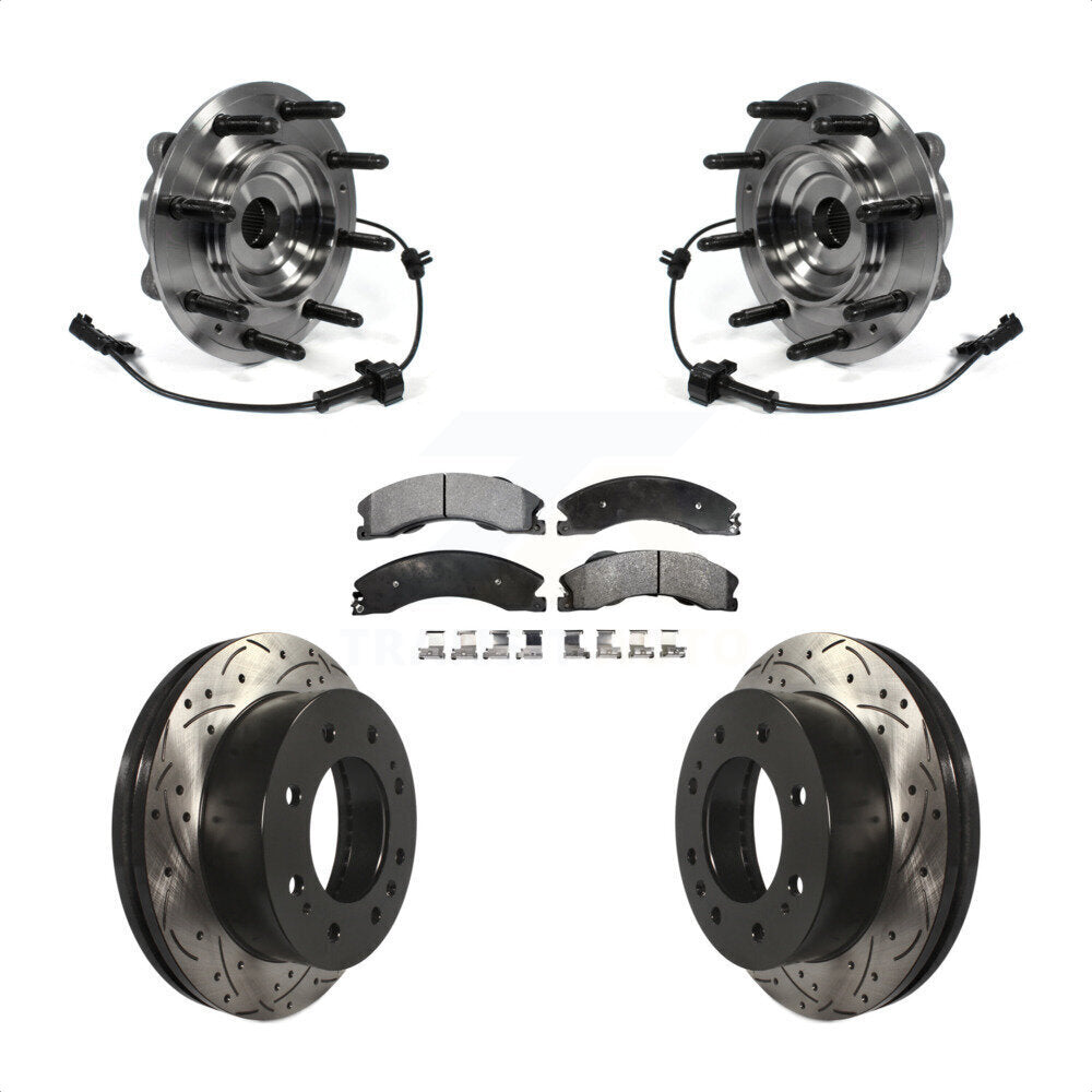 Kit de plaquettes de Rotor de frein, roulement de moyeu avant, fente percée, pour GMC Chevrolet Sierra 250