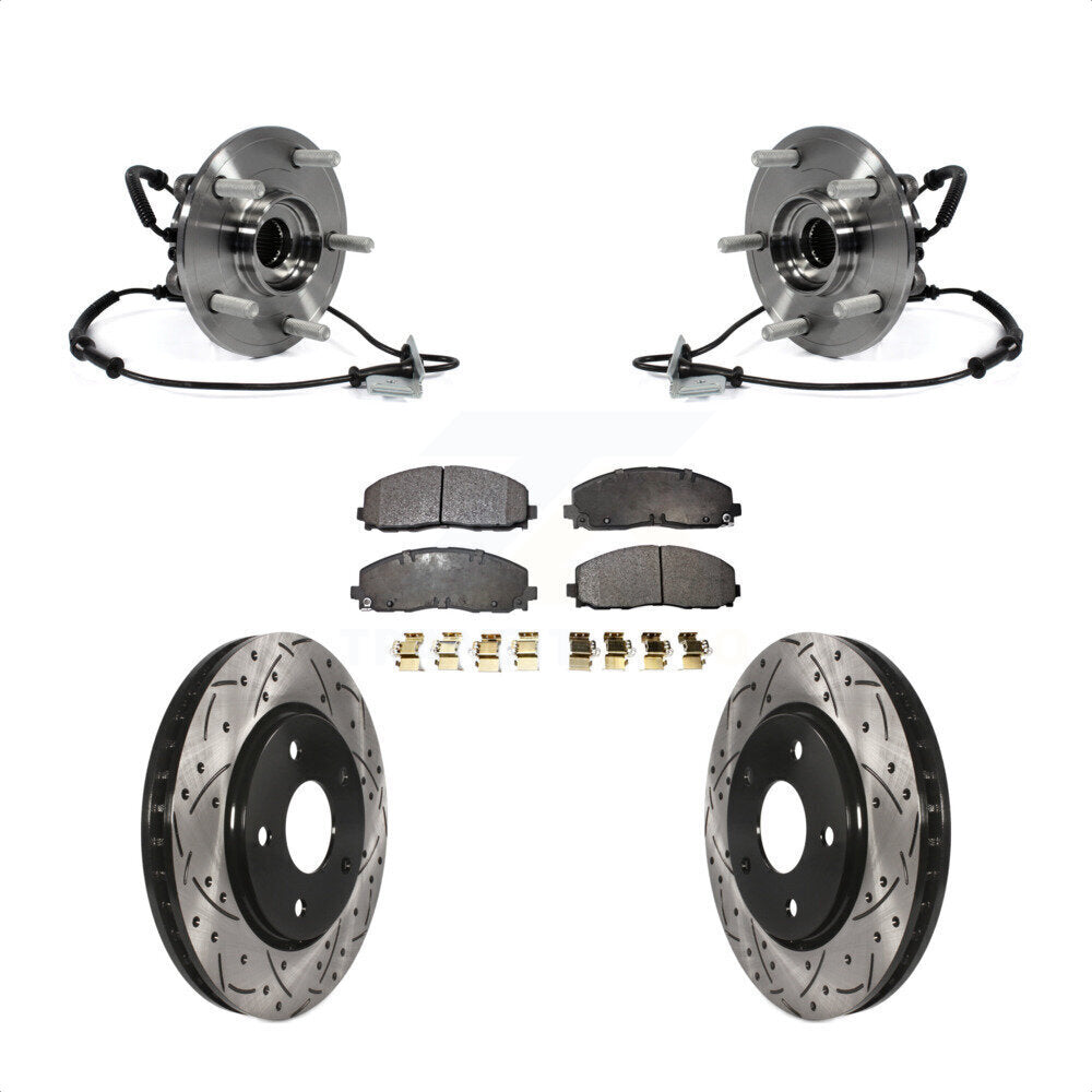 Kit de plaquettes de Rotor de frein à fente percée, ensemble de roulements avant pour Dodge Grand Carava