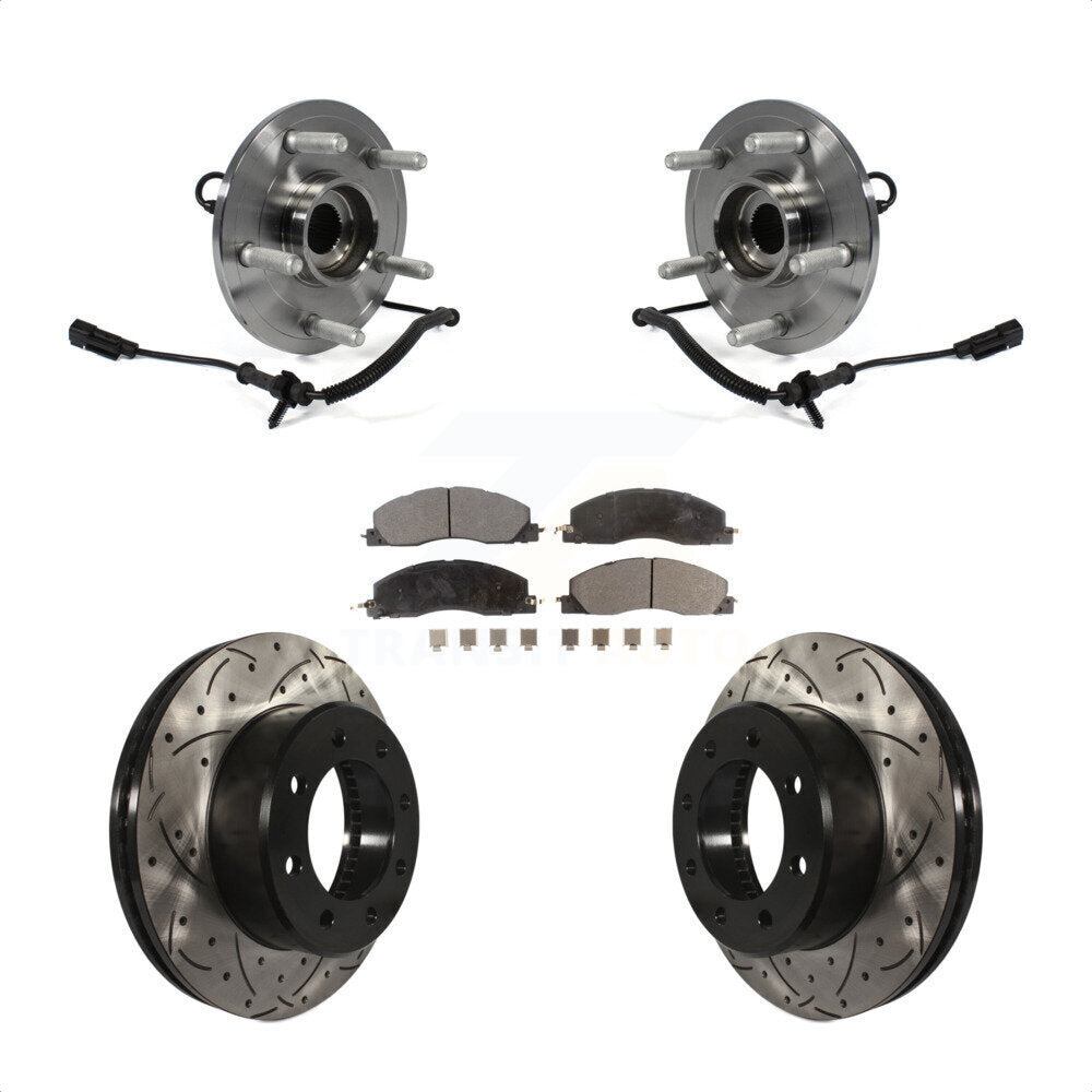 Kit de plaquettes de Rotor de frein, roulement de moyeu avant, fente de perçage, pour Ram 1500 avec roue à 8 écrous