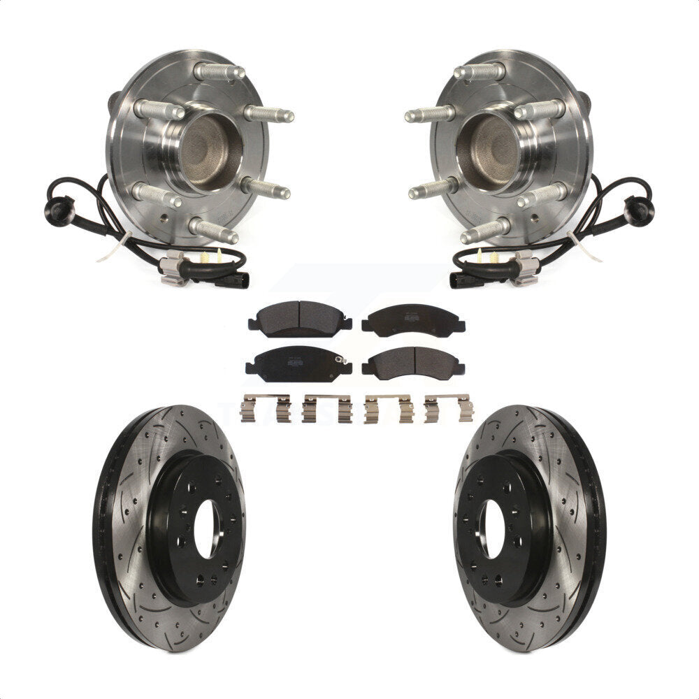 Kit de plaquettes de Rotor de frein, roulement de moyeu avant, fente percée, pour GMC Sierra 1500 Chevrole