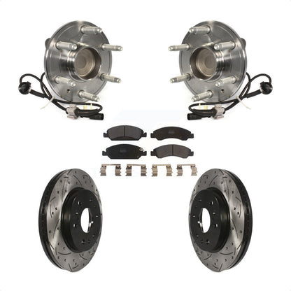 Kit de plaquettes de Rotor de frein, roulement de moyeu avant, fente percée, pour GMC Sierra 1500 Chevrole