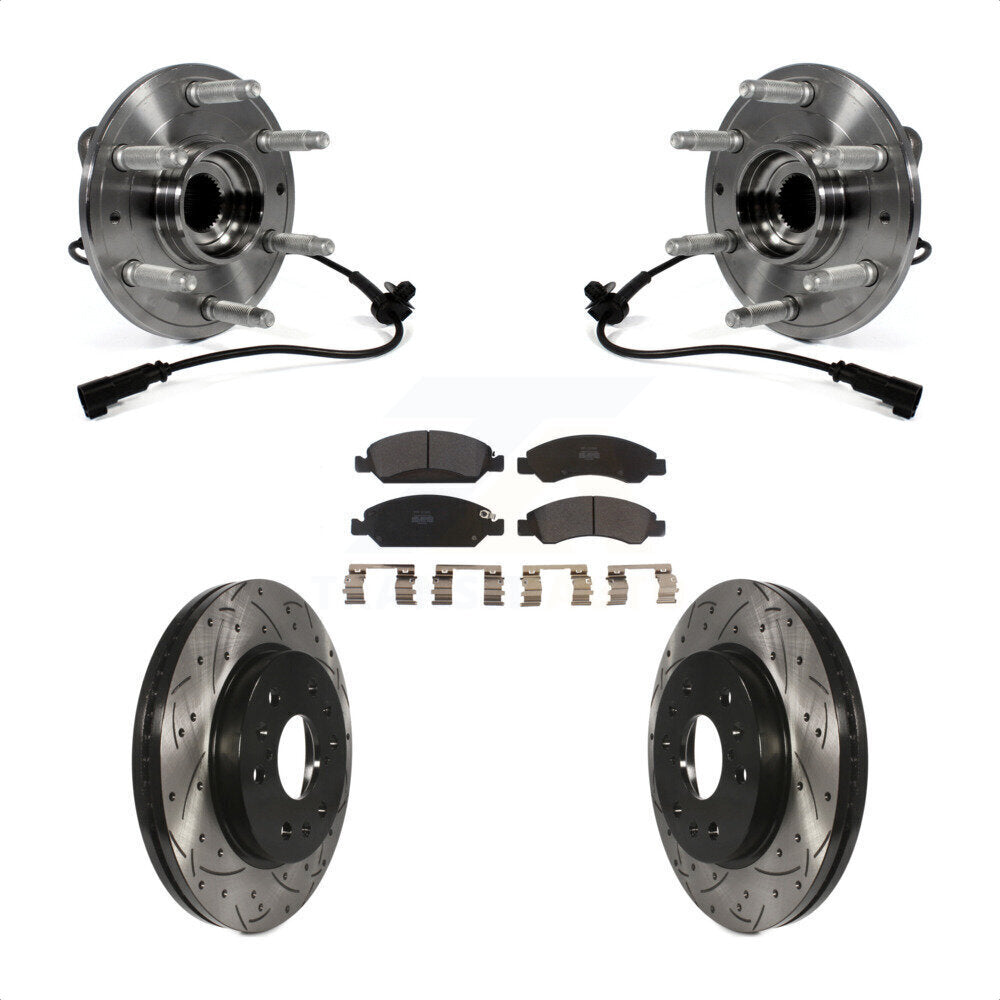 Kit de plaquettes de Rotor de frein, roulement de moyeu avant, fente percée, pour GMC Sierra 1500 Chevrole