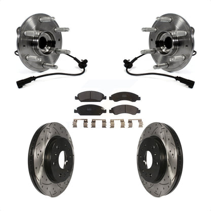 Kit de plaquettes de Rotor de frein, roulement de moyeu avant, fente percée, pour GMC Sierra 1500 Chevrole