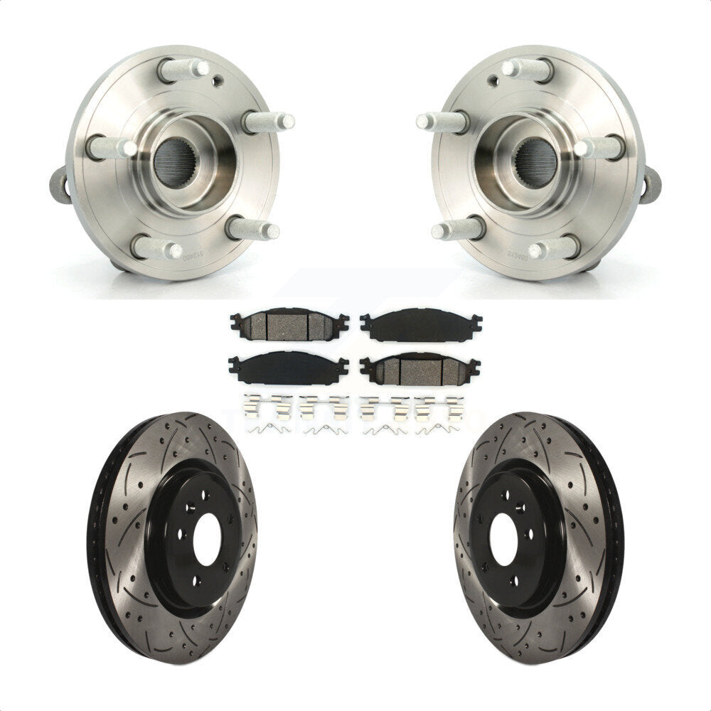 Ensemble de roulements de moyeu avant, fente de perçage, Kit de plaquettes de Rotor de frein pour Ford Explore