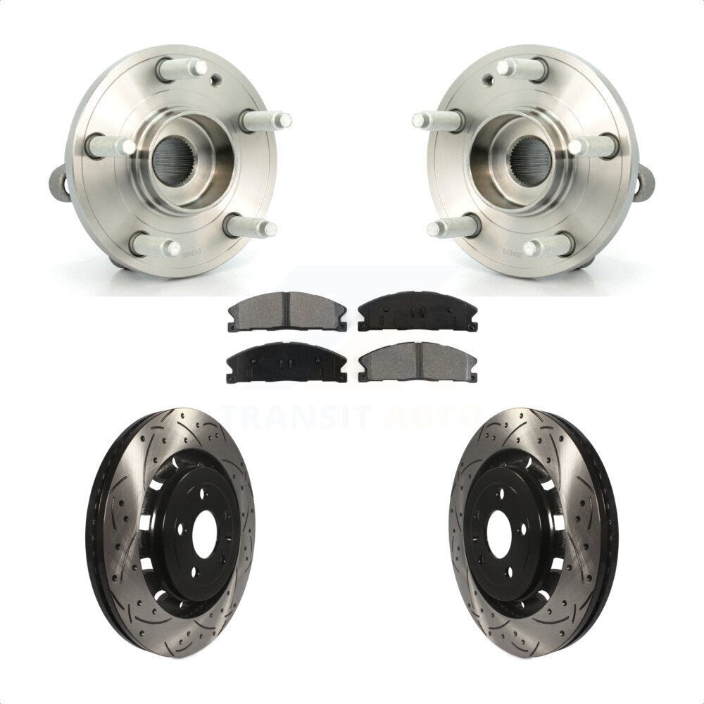 Kit de plaquettes de Rotor de frein, roulement de moyeu avant, fente de perçage revêtue, pour Ford Explorer Polic